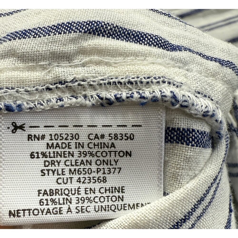 Joie Striped Linen Cotton Drawstring Pants Blue White Coastal Small - Picture 6 of 11